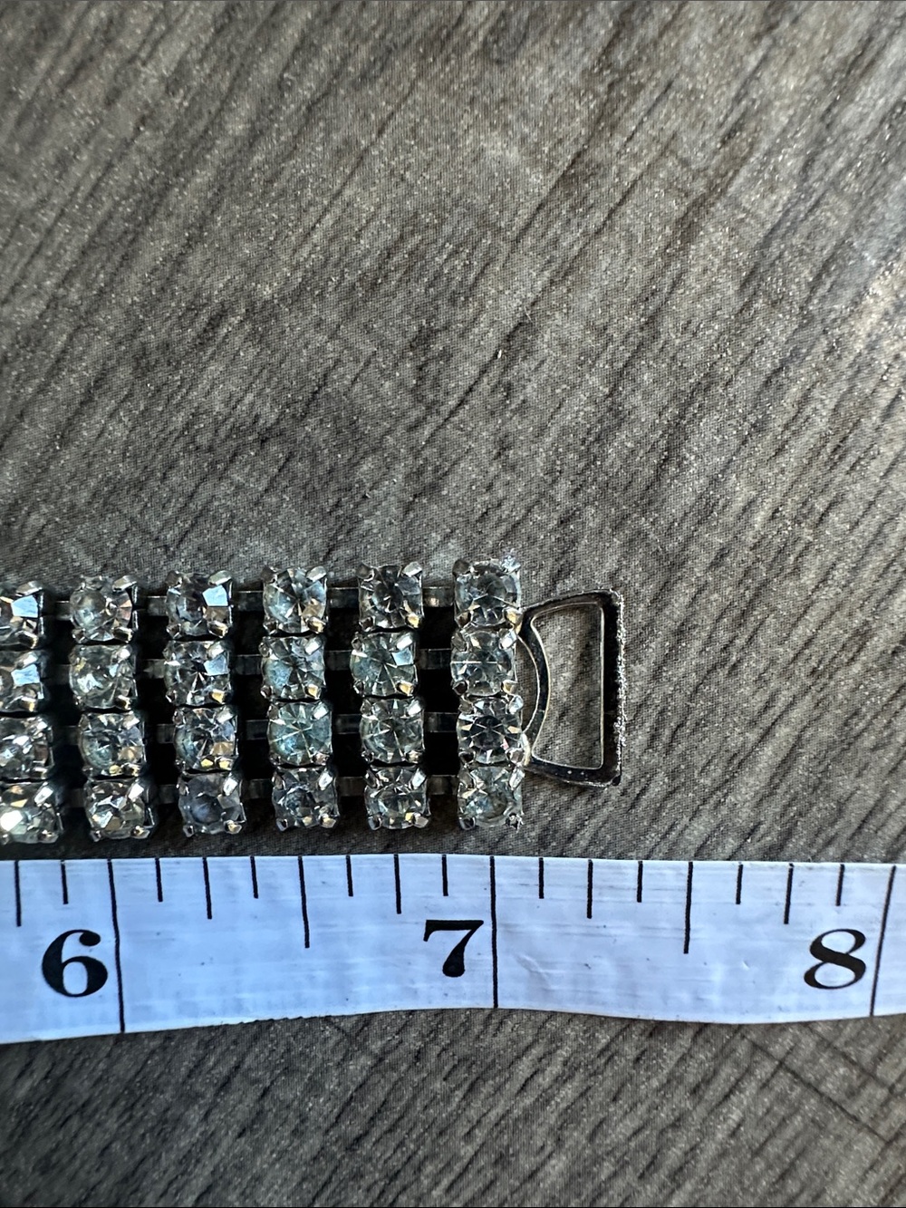 1960s HOLLYWOOD GLAM MULTI ROW PRONG SET WIDE WEDDING TENNIS BRACELET (EUC) - Picture 8 of 8